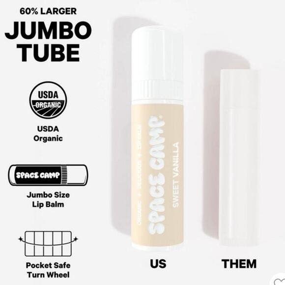 Space Camp Wellness Lip Balm .25oz - Wild Cherry or Sweet Vanilla - Picture 7 of 9